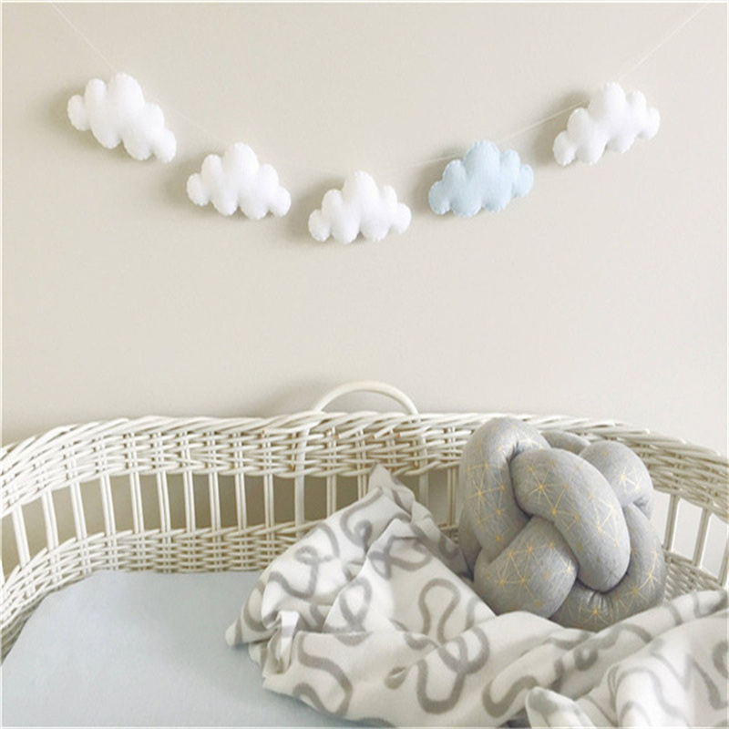 Nordic Felt Cloud Garlands Str - Baby Nursery Hanging Decor recension och pris